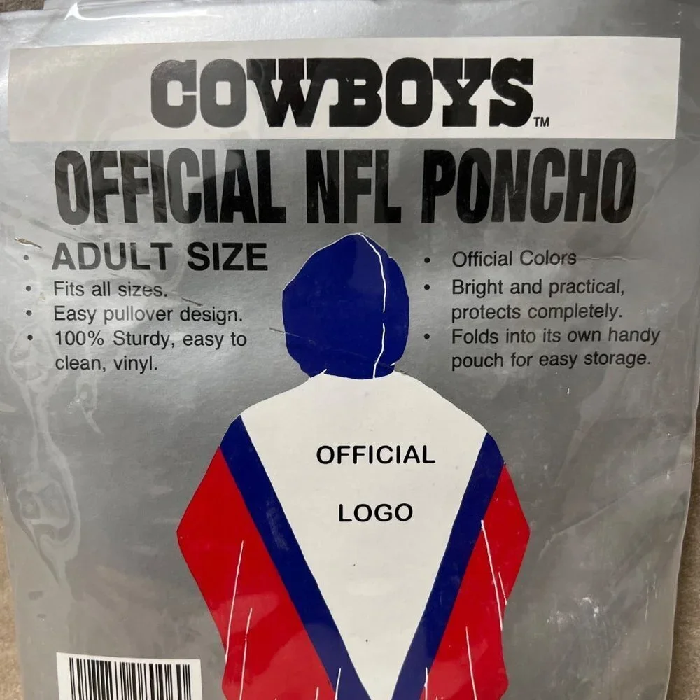 OFFICIALLY LICENSED DALLAS COWBOYS HOODIE/PONCHO~ONE SIZE FITS MOST~NEW IN PKG